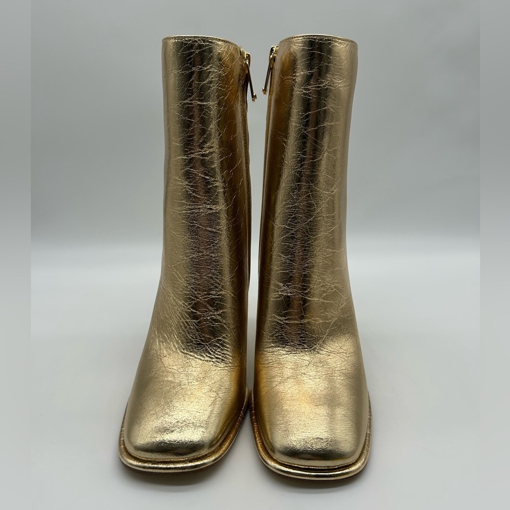 MICHAEL Michael Kors Kelsea Bootie Pale Gold Leather Heeled Ankle Boots 6M NWB - Picture 6 of 12